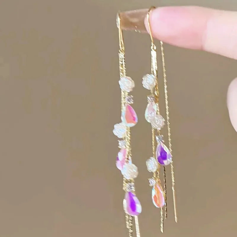 Azure Heart Drop Earrings