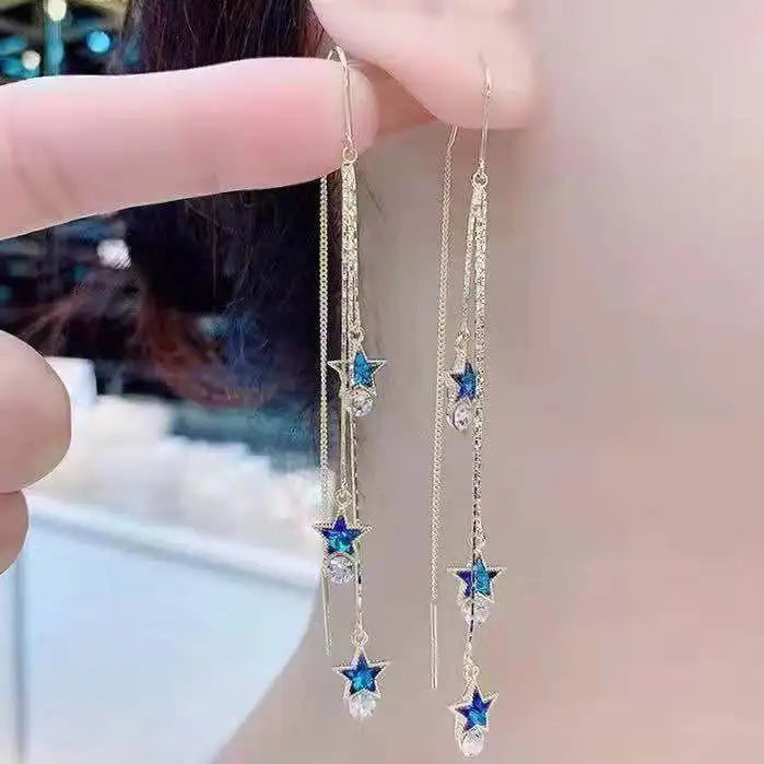 Azure Heart Drop Earrings