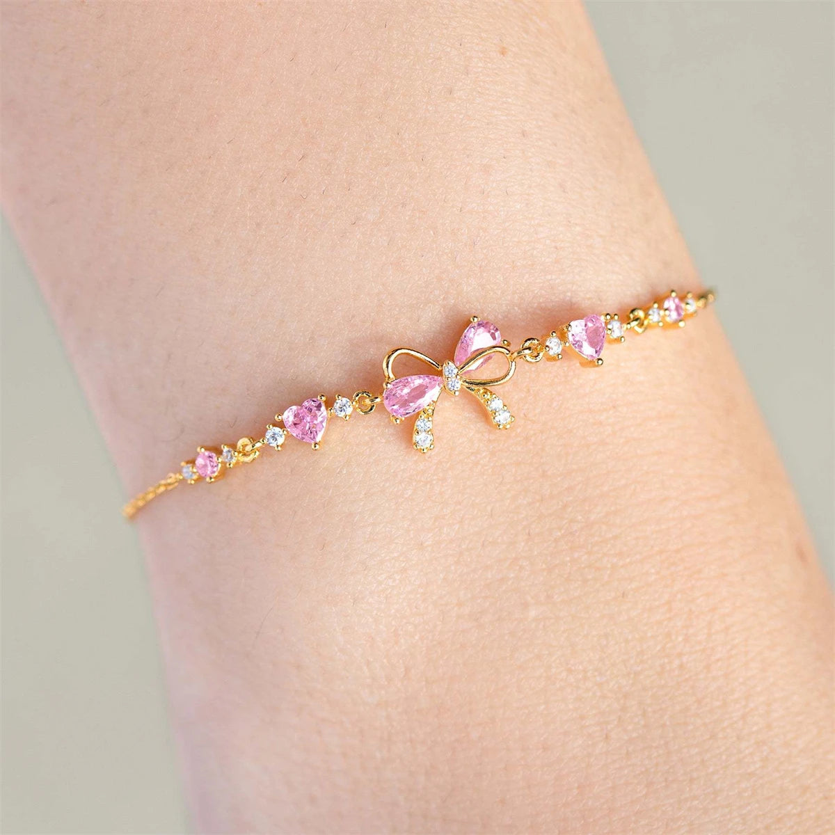 Bow Charm Beaded Bracelet